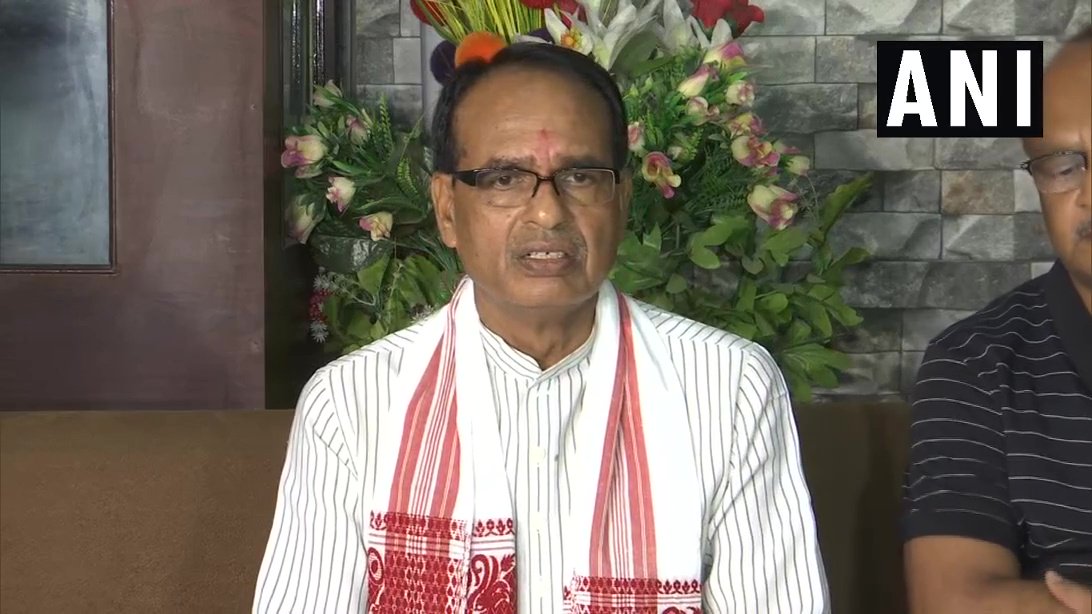 BJP leader Shivraj Singh Chouhan speaking at a press conference in Bhopal, Madhya Pradesh on Sunday. Photo/ANI