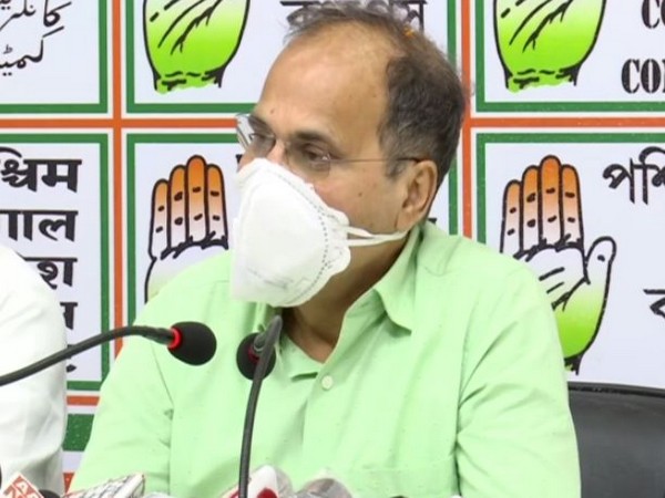 Senior Congress Adhir Ranjan Chowdhury at a press conference in Kolkata on Thursday.