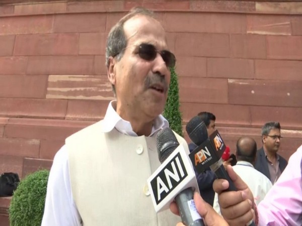 Adhir Ranjan Chowdhury speaking to reporters in New Delhi on Monday.