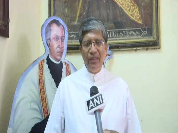 Father Walter Desa speaking to ANI in Panaji, Goa on Saturday. Photo/ANI