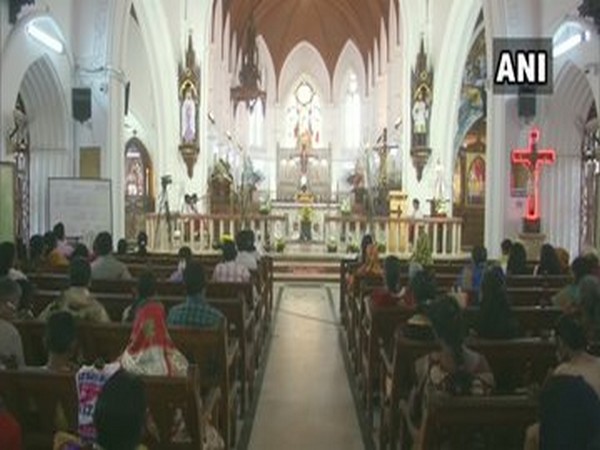 People offer prayers at St. Thomas Cathedral Basilica in Chennai on Pongal festival  Photo/ANI