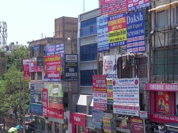Visuals of coaching centres situated in Laxmi Nagar, east Delhi. Photo/ANI