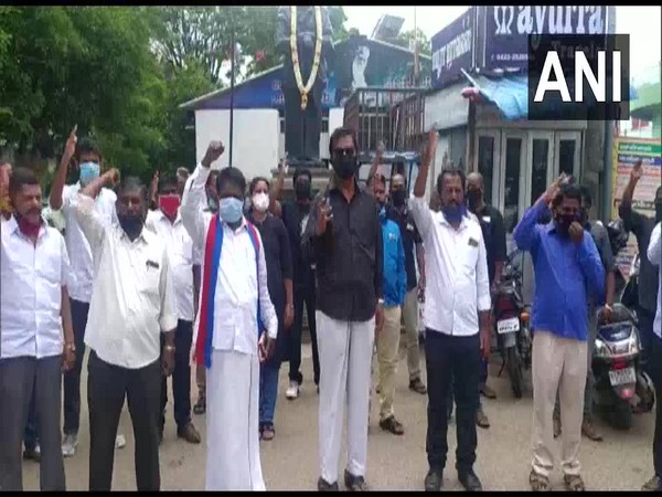 Members of different political parties were seen protesting in Coimbatore on Friday. (Photo/ANI)