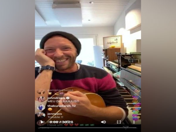 A still from the live performance by Coldplay front man Chris Martin on social media (Image courtesy: Instagram)