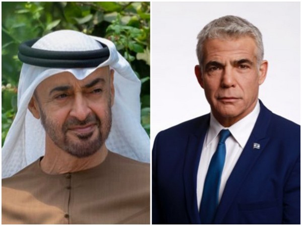 President of the United Arab Emirates (UAE) Mohammed bin Zayed Al Nahyan and Israel's Prime Minister Yair Lapid 