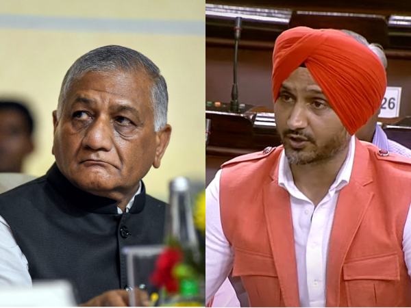 General VK Singh (retd) and Harbhajan Singh (File Photo/ANI)