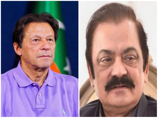 TI Chief Imran Khan and Pakistan Interior Minister, Rana Sanaullah. (Source: Twitter)