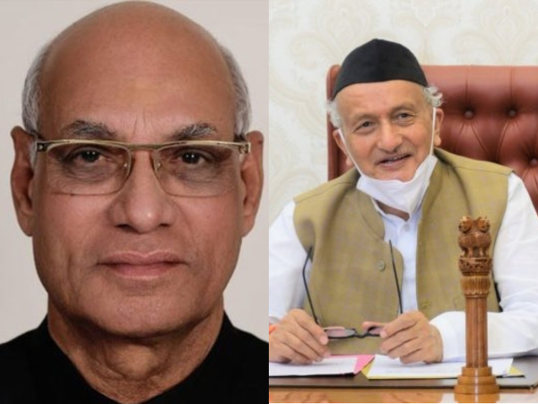 Newly appointed Governor of Maharashtra Ramesh Bais (left) and Former Maharashtra Governor Bhagat Singh Koshyari (right)