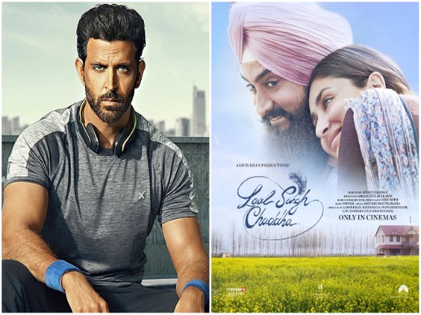 Hrithik Roshan and poster of Laal Singh Chaddha (Image source: Instagram)