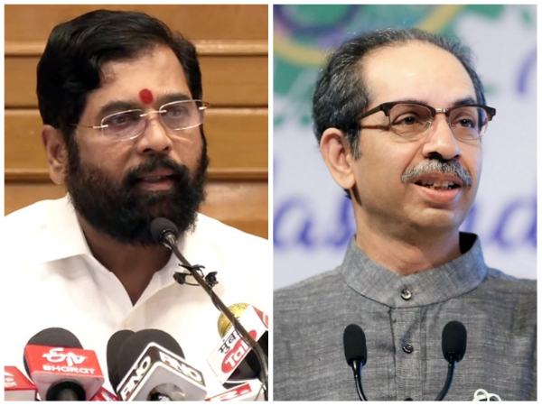 Maharashtra Chief Minister Eknath Shinde and Shiv Sena chief Uddhav Thackeray (File Photo)