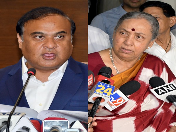 Assam Chief Minister Himanta Biswa Sarma (left), Opposition's candidate for vice presidential polls, Margaret Alva (right) (Photo:ANI)