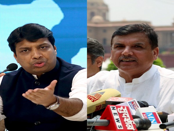 Congress spokesperson Rohan Gupta (left), Aam Aadmi Party MP Sanjay Singh (right) (Photo:ANI)