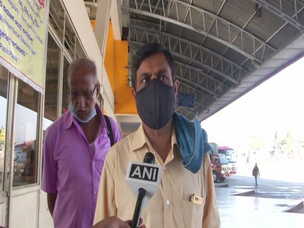 Manjunath from Mysuru, who is stuck in Shivamogga due to the ongoing strike by the KSRTC.