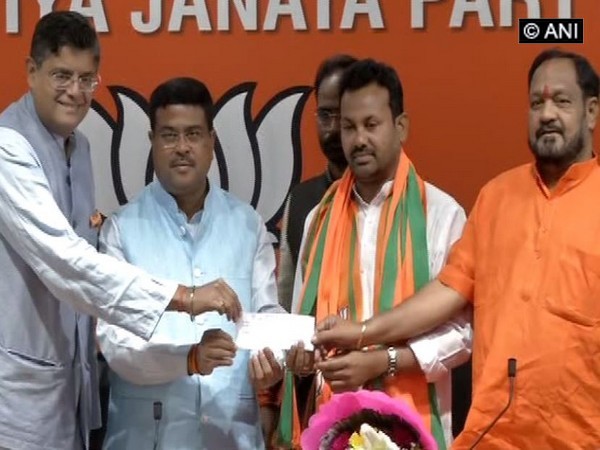 Congress MLA from Salepur (Cuttack) Prakash Chandra Behera joined BJP on Sunday. (Photo/ANI)