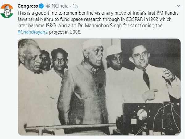 A screenshot of the tweet by the Congress party. 