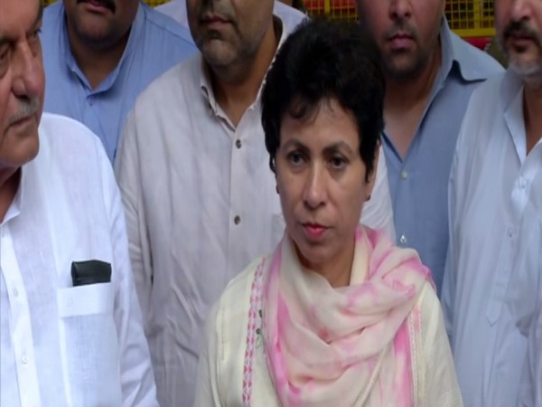 Congress leader Kumari Selja talking to reporters in New Delhi on Tuesday. Photo/ANI