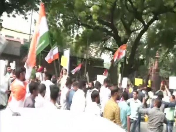 Youth Congress staged a protest in Delhi on Friday [Photo/ANI]