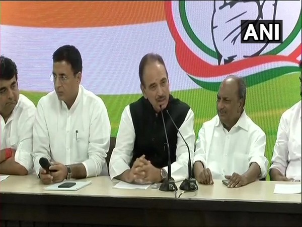 Senior congress leaders addressing a press conference on Saturday