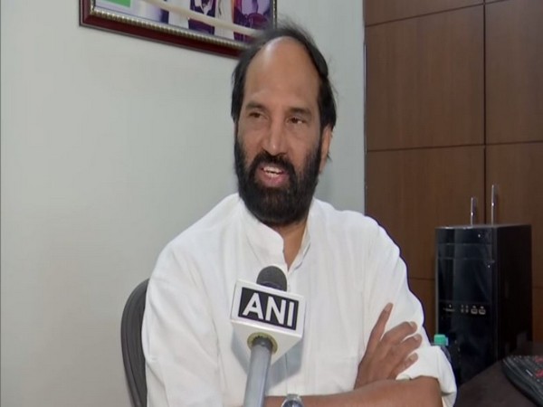 TPCC President Uttam Kumar Reddy speaking to ANI in Hyderabad on Friday. Photo/ANI