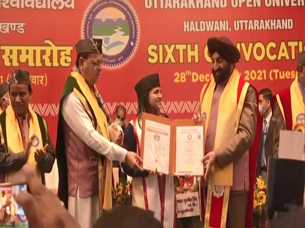 Chief Minister Pushkar Singh Dhami attends 6th Convocation ceremony of Uttarakhand Open University (Photo/ANI)