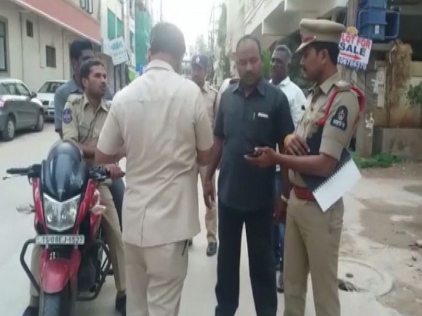 Hyderabad police while conducting cordon-search-operations in city on Tuesday. (Photo/ANI)