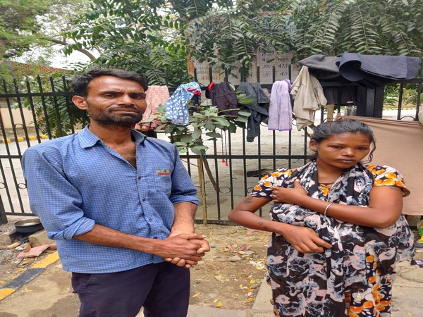 The couple are struggling to get food for last four days.