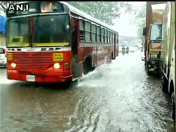 Water logging in parts of Mumbai due to heavy rains. [Photo/ANI]