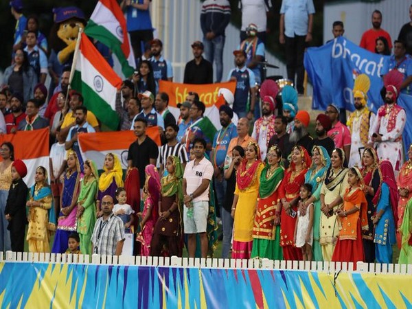 Indian crowd enjoying India-Bangladesh clash at WACA in the Women's T20 World Cup. (Photo/T20 World Cup Twitter)