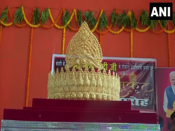 The crown offered to Lord Hanuman in Varanasi o day before PM Modi's birthday on Monday. (Photo/ANI)