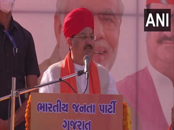 BJP national president JP Nadda in Ahmedabad (Photo/ANI)