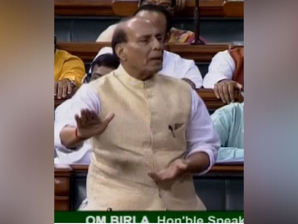 Defence Minister Rajnath Singh speaking in the Lok Sabha on Tuesday. (Photo credit: Lok Sabha TV)