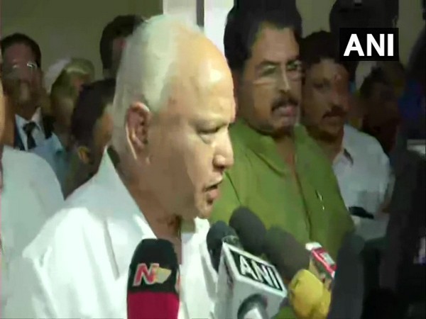 State unit BJP president BS Yeddyurappa talking to reporters in Bengaluru on Monday. Photo/ANI