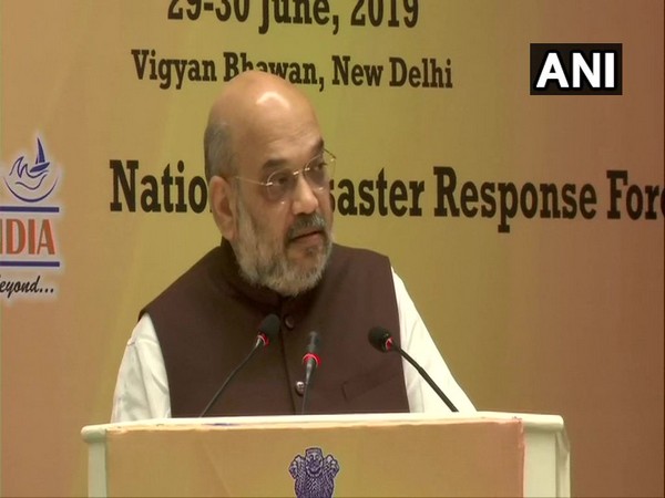 Union Home Minister Amit Shah at Vigyan Bhawan in New Delhi. [Photo/ANI]