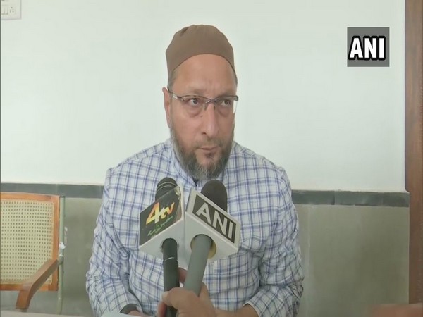 AIMIM president Asaduddin Owaisi speaking to media in Hyderabad on June 30. Photo/ANI