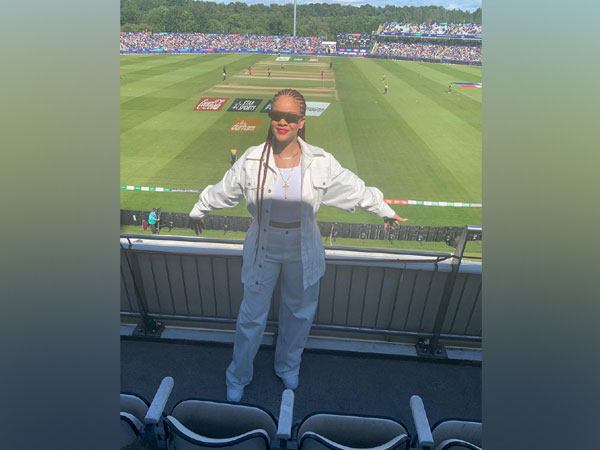 Singer Rihanna watching the match between West Indies and Sri Lanka (Photo/ Windies Cricket Twitter)