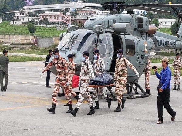 ITBP climbers bring down bodies of missing mountaineers to Pithorahgarh (Photo/ANI)