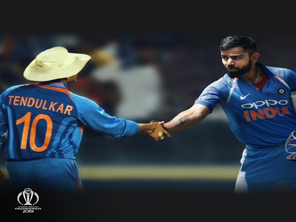 Sachin Tendulkar and Virat Kohli (Photo/Cricket World Cup Twitter)