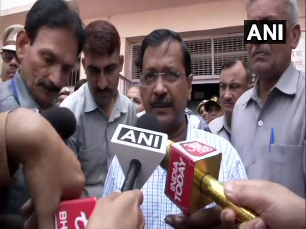 Delhi CM Arvind Kejriwal while speaking to media in New Delhi on Saturday. [Photo/ANI]
