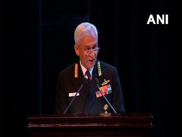 Naval Chief Sunil Lanba while speaking about menace of terrorism at at the Indo-Pacific Regional Dialogue 2019 in New Delhi on Tuesday. [Photo/ANI]