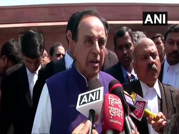 BJP's Subramanian Swamy while speaking to media on the latest SC order in  Ram Mandir-Babri Masjid case in New Delhi on Wednesday. [Photo/ANI]