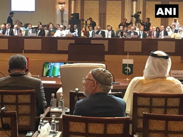 Pakistan's empty chair at the inagural session of OIC Council of Foreign Ministers being held in Abu Dhabi, UAE. (Photo/ANI)