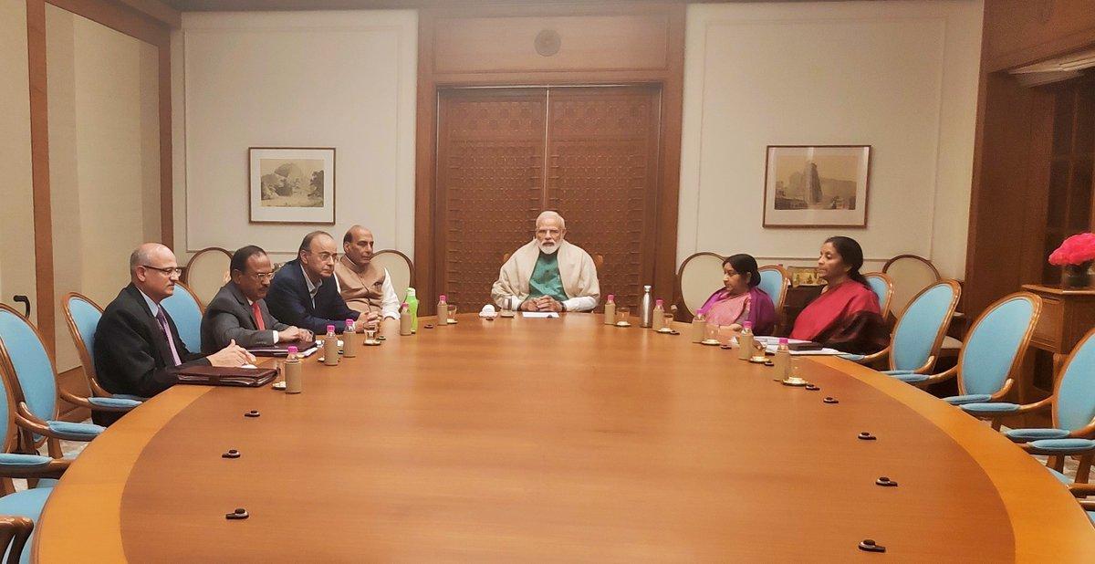 Prime Minister Narendra Modi chairing the National Security Council meeting in New Delhi on Sunday. Photo courtesy: PIB