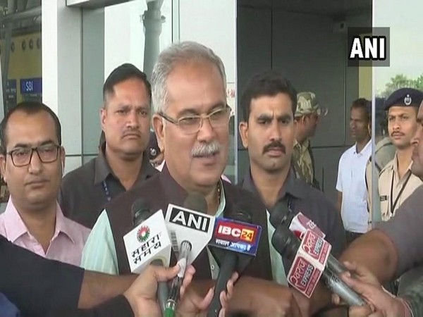 Chhattisgarh Chief Minister Bhupesh Baghel speaks to media on Sunday [Photo/ANI]