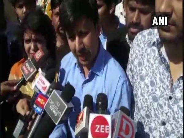 BJP MLA Akash Vijayvargiya talking to media personnel on Thursday (Photo/ANI)