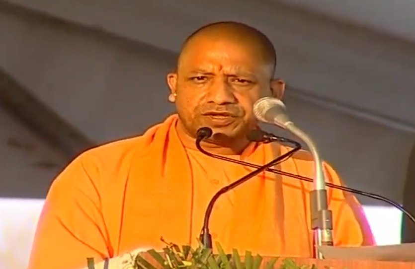Uttar Pradesh Chief Minister Yogi Adityanath while speaking at an event in Ghaziabad, UP, on Friday. Photo/ANI 