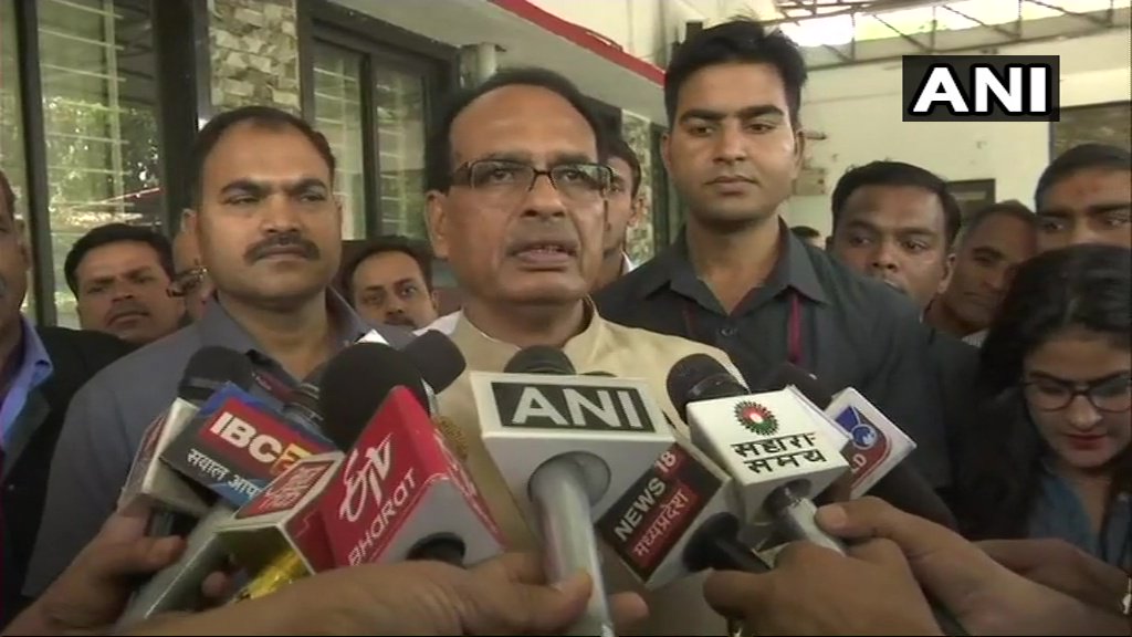 Former Madhya Pradesh Chief Minister Shivraj Singh Chouhan speaking to media persons on Sunday. (Photo/ANI)