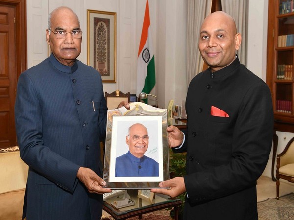 Ambassador of India to the Republic of Madagascar Abhay Kumar with President Ram Nath Kovind on Monday (Picture Credits-Twitter/Rashtrapati Bhavan)