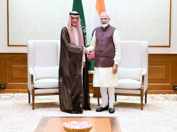 Saudi Foreign Minister Adel bin Ahmed Al Jubeir with Prime Minister Narendra Modi in New Delhi on Monday (Picture Credits: Raveesh Kumar/Twitter)