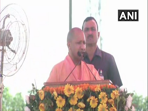 Uttar Pradesh Chief Minister Yogi Adityanath addressing a rally in Western Uttar Pradesh on Sunday. Photo/ANI