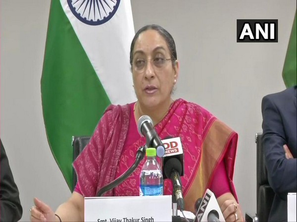 Vijay Thakur Singh, Secretary (East) Ministry of External Affairs breifing media on Presidnet Ram Nath Kovind's Bolivia trip (Photo/ANI)